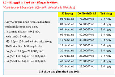 2.3 – Bảng giá in Card Visit Bằng máy Offset..jpg