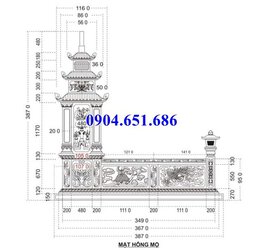 Bản vẽ thiết kế mộ đá đôi để tro cốt, hài cốt tại Bình Dương, Đồng Nai.jpg