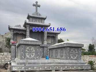 Mẫu lăng mộ đạo đá đôi xây để hài cốt.jpg