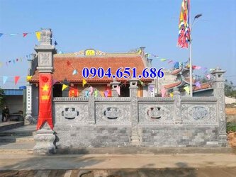 Mẫu lan can khánh đá được sử dụng phổ biến tại nhà thờ họ, đình chùa, nhà thờ tộc...jpg