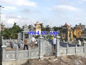 Hàng rào khu lăng mộ, nghĩa trang gia đình thiết kế hoa văn chữ thọ đơn giản.jpg