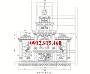 Bản vẽ chi tiết  thiết kế lăng thờ đá mặt trước..jpg