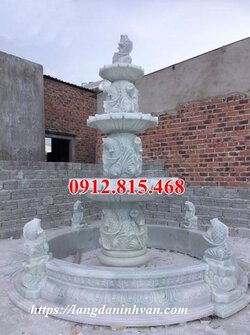 Hình ảnh đài phun nước cá heo từ đá trắng tự nhiên.jpg