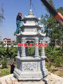 Mẫu mộ tháp lục giác phật giáo xây để tro cốt đẹp.jpg