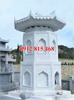 Mẫu mộ bát giác đá trắng đơn giản đẹp.jpg