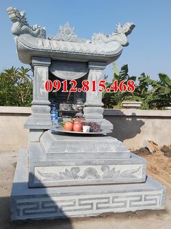 Mẫu mộ đá xanh một mái xây đẹp nhất hiện nay.jpg