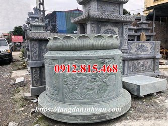 Mẫu mộ tròn đá xanh rêu đẹp nhất hiện nay.jpg