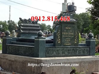 Mẫu nhà mồ song thân đá xanh rêu đơn giản đẹp.jpg