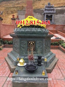 Xây mộ tổ hình lục giác bằng đá xanh cao cấp đẹp hiện đại.jpg