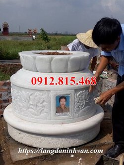 Mẫu mộ tròn đá trắng non nước bán và lắp đặt toàn quốc.jpg