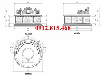 Kích thước mộ đá tròn tính theo thước Lỗ Ban 38,8 cm.jpg