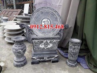 Bộ lư hương đá chạm sơn đơn giản đẹp.jpg