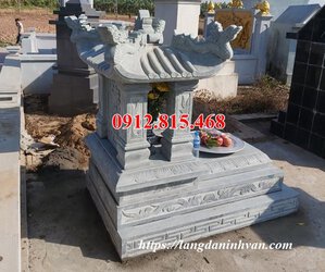 Xây mộ đá xanh rêu một đao giá tốt tại cơ sở Đá mỹ nghệ Ninh Vân - Ninh Bình.jpg
