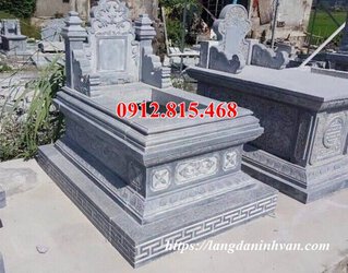 Mẫu mộ đá tam sơn không mái đơn giản hoa văn tinh xảo đẹp.jpg